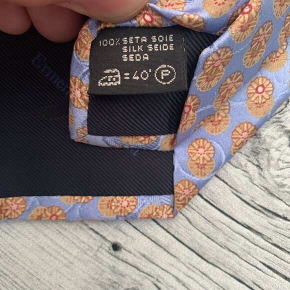 Ermenegildo Zegna Floral Print Silk Tie - Picture 5 of 8